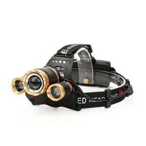 3 x Cree T6 Zoom LED Faro Ricaricabile 18650 Faro Torcia Luce US - Foto 1 di 11