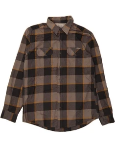 EDDIE BAUER Mens Shirt Large Grey Check Polyester WQ09 - Picture 1 of 3