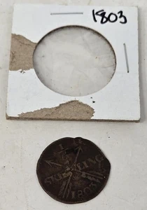 Seltene Vintage 1803 Schweden 1/4 Skilling Münze  - Bild 1 von 6