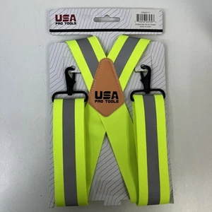 USA Pro Tools Tool Belt Suspenders Reflective Safety Suspenders - Picture 1 of 2