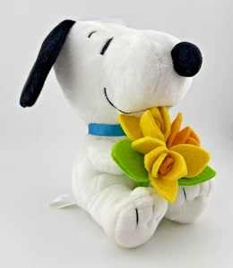 Hallmark Peanuts Snoopy Stuffed Toy Plushie Yellow Flowers - Picture 1 of 8