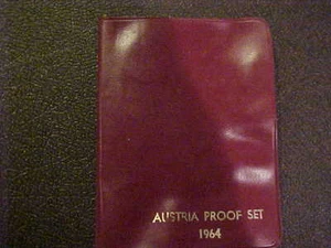 1964 AUSTRIA PROOF SET IN ORIGINAL PLASTIC FOLDER 9 COINS - Picture 1 of 7