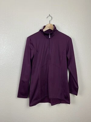 Denim & Co Active 1/4 Zip Pullover Size XS Wine D&Co - Image 1 of 4