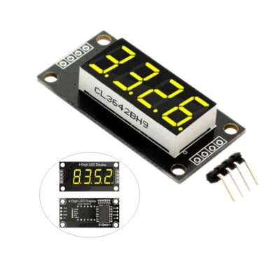 0.36" TM1637 7-Segment 4-Bit Tube LED Yellow Display Digital Module For Arduino - Image 1 of 4