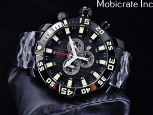 New Invicta 53mm Mens SEA BASE Ltd.Ed of 1000 Swiss 5050.E Chrono Black SS Watch - Picture 1 of 7