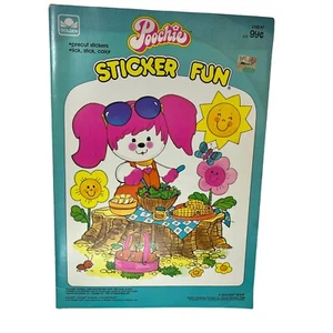 Vintage Poochie Sticker Fun Coloring Book Golden 1983 Lick Stick Color - Foto 1 di 17