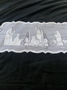 Heritage Lace Silent Night White Table Runner 14" X 41” - Picture 1 of 6