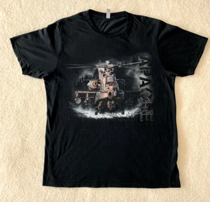 T Shirt Men L Aircraft Apache AH 64 Labusch Skywear Air Force Helicopter Graphic - Picture 1 of 9