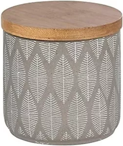WENKO Universaldose Tupian Grau Keramik dekoratives Blattmuster Grau - Bild 1 von 3