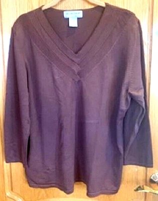 Свитер Victor Costa Occasion Top коричневый из вискозной смеси без застежек рукав 3/4 размер: XL - Изображение 1 из 3