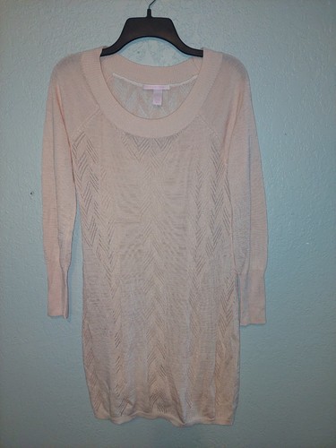 UNDERCOVER Victoria's Secret Mini Abito Rosa Piccola Maglia a Punta Maniche Lunghe Cotone M