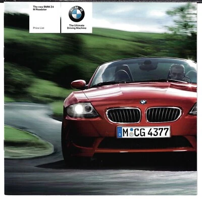 BMW Z4 M Roadster E85 Specifications 2006 UK Market Brochure - Image 1 of 2