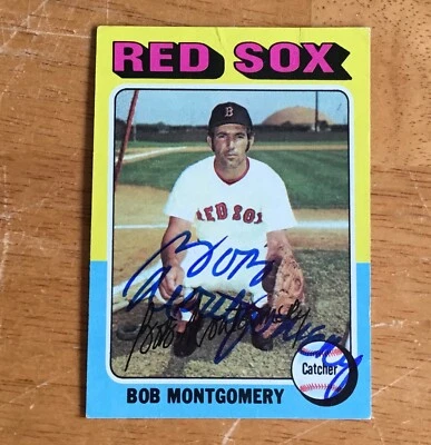 Bob Montgomery Boston Red Sox Signed Autograph 1975 Topps Baseball Card - Image 1 of 2