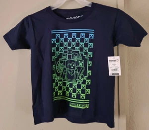 Mojang Minecraft Boys Creeper Blocks Group T-Shirt Blue Size XS (4/5) BRAND NEW! - Picture 1 of 4