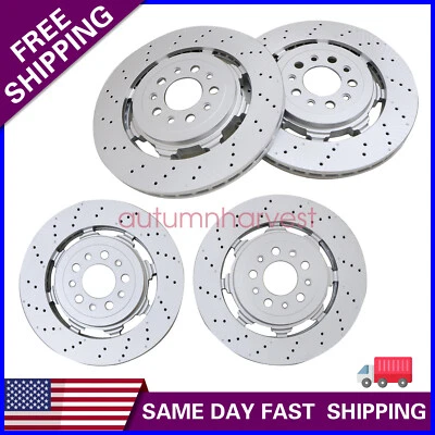 Front Rear Brake Rotors Fit For 2017-2021 Alfa Romeo Giulia Stelvio Quadrifoglio - Image 1 of 4