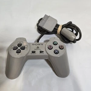 Sony PlayStation 1 PS1 SCPH-1200 controller doppio shock grigio OEM autentico pulito - Foto 1 di 6
