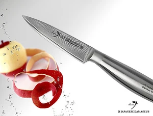 Japanese VG10 DAMASCUS Fruit Paring Knife 3.3" Kitchenware Cutlery Full Tang - Picture 1 of 4