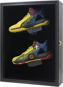 Memorabilia Sports Shoes Display Frame Case Lockable Wall Mount Wooden Cleat ... - Bild 1 von 7