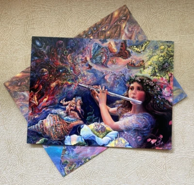 Josephine Wall Enchanted Flute Fantasy Birthday Greeting Card Leanin Tree - Image 1 of 3