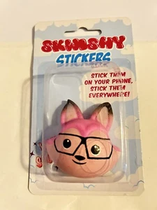 SKWISHY SQUISHY ZAPPELN HANDY TABLET WASSERFLASCHE AUFKLEBER ROSA FUCHS BRILLE - Bild 1 von 2