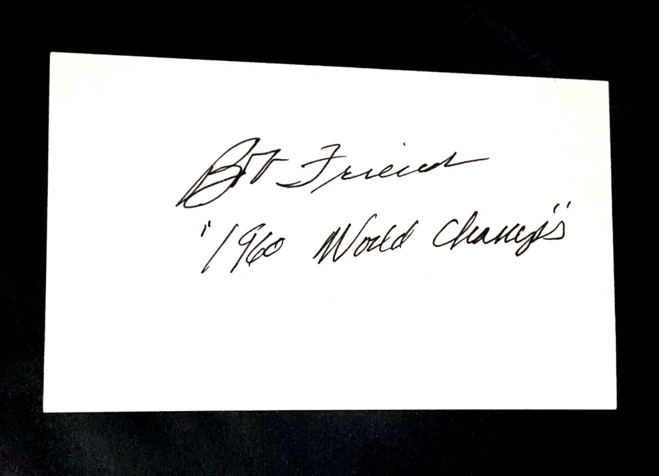 BOB FRIEND a/"1960 WORLD CHAMPS" PITT PIRATES AUTOGRAPHED SIGNED INDEX CARD 3X5 - Image 1 of 1