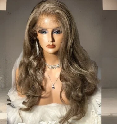 STUNNING! 28” NEW NATURAL LIGHT BROWN W/HIGHLIGHTS,WHOLE LACE TOP, FREE PART WIG - Image 1 of 4