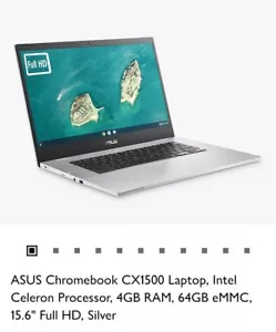 ASUS Chromebook CX1500 Laptop, Intel Celeron Processor, 4GB RAM,64GB cMMC 15.6" - Picture 1 of 10