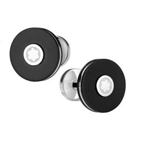 MONTBLANC 116666 GEMELLI DA UOMO ACCIAIO PREGIATO E RESINA - Bild 1 von 3