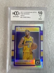 2017-18 Optic Lonzo Ball The Rookies Holo RC #2 BCCG 10 Mint or Better Lakers - Picture 1 of 4