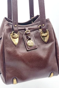 Piero Guidi Secchiello borsa donna vintage in vera Pelle marrone made in italy - Foto 1 di 13