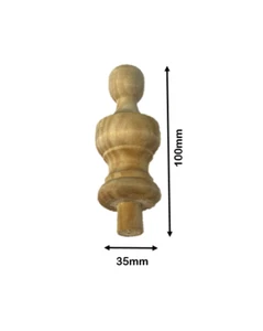 10 Pack Small Turned Wooden Finials / Knobs - Internal Use - Paint Grade - Picture 1 of 1