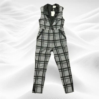 Misha Collection Size 6 Autumn Pantsuit in Black White Houndstooth Plaid *flaw - Image 1 of 4