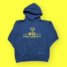 Vintage WVU Mountaineers Hoodie 1990s Men’s Medium Blue West Virginia 90s Vtg
