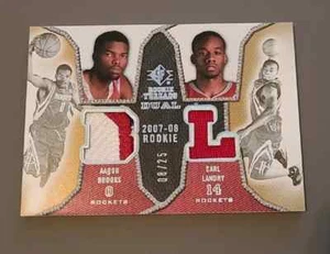 AARON BROOKS & CARL LANDRY 2007/08 SSP ROOKIE THREADS DUAL GAME JERSEY 08/25 - Picture 1 of 3