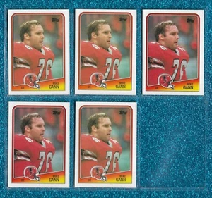 NM-MINT OR BETTER (5) CARD LOT 1988 TOPPS #390 MIKE GANN FALCONS NOTRE DAME - Picture 1 of 1