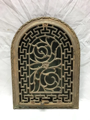 Antique VTG Cast Iron Arched Decorative Top Grate 9x12 Register Old 1002-23B Cover