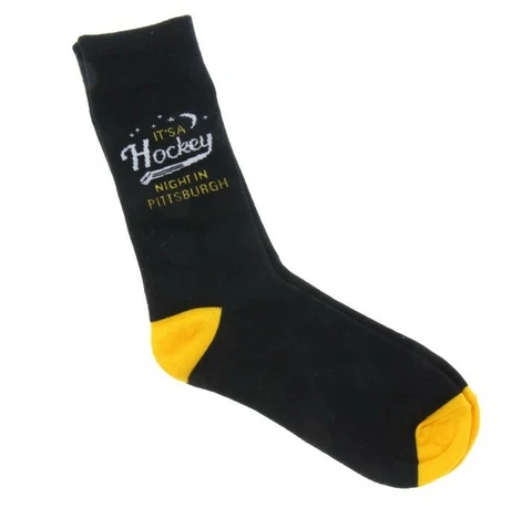 Pittsburgh Penguins Hockey Night Socks from the 2021 Charity Bag Cover