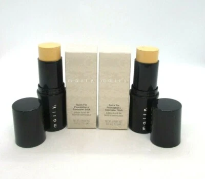 Lot / 2 Mally Quick Fix Foundation + Concealer Stick ~ Fair ~ 0.67 oz (x2)  BNIB - Image 1 of 2