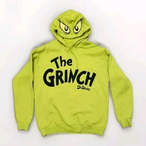 Size M Juniors Dr. Seuss The Grinch Eyes Graphic Hoodie - Picture 1 of 3