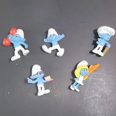 Lot of 5 Smurf Figures McDonalds Happy Meal Kids Toys 2011 & 2013 - Image 1 of 3