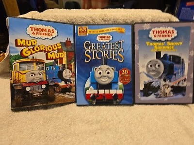 Lot 3 Thomas & Friends DVDs Greatest Stories, Snowy Surprise, Mud Glorious Mud - Image 1 of 4
