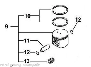 Kolbenbaugruppe Echo Kettensäge CS-670 CSG-680 QV-670 CS-6702 - Bild 1 von 2