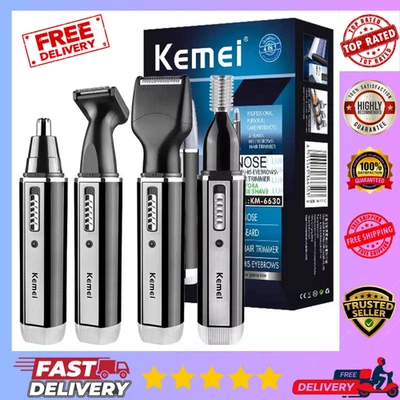 KEMEI Mens 4 In 1 Rechargeable Hair Beard Eyebrow Ear Nose Shaver Trimmer Electric Kit