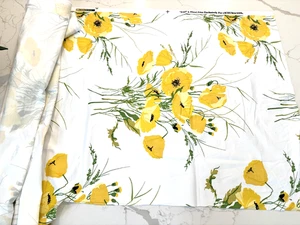 NEW SCHUMACHER Joni Chintz Yellow Poppies Cotton Chintz 1.43 yd plus 1/3yd - Picture 1 of 6