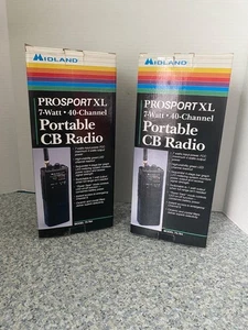 2 Midland Prosport XL 7w 40 Channel Portable CB Radio Model 75-784 tested Works - Picture 1 of 24