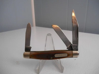 NAVAJA DE BOLSILLO VINTAGE SCHRADE N.Y EE. UU. 34OT MIDDLE MAN STOCMAN OLD TIMER Foto 1 de 4