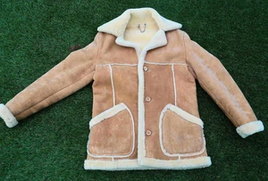 Men’s Shearling Leather Coat Size 40–42 Warm Fluffy Genuine Shearling - Picture 1 of 10