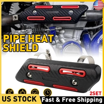 2 件排气管隔热罩适用于本田 CRF450R 2002 - 2020 CRF450X 05-20 红色 — 第 1/4 张图片