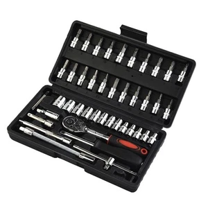 Car tool set Handle Rod Slider Spanner Vehicle Wrenches 46pcs Auto Extension - Picture 1 of 12