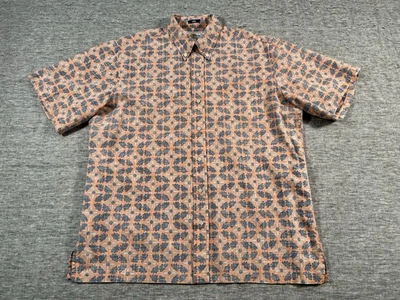 Reyn Spooner Shirt Mens Large Orange Floral Aloha Hawaiian Tropical Resort Wear - Image 1 of 4